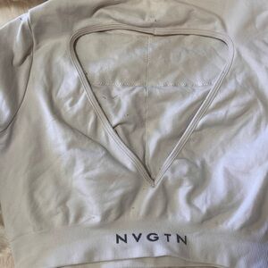 NVGTN White Pullover with Back Triangle Cutout